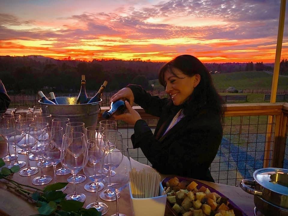 Event with Sunset Background at Mediterranean Vineyards