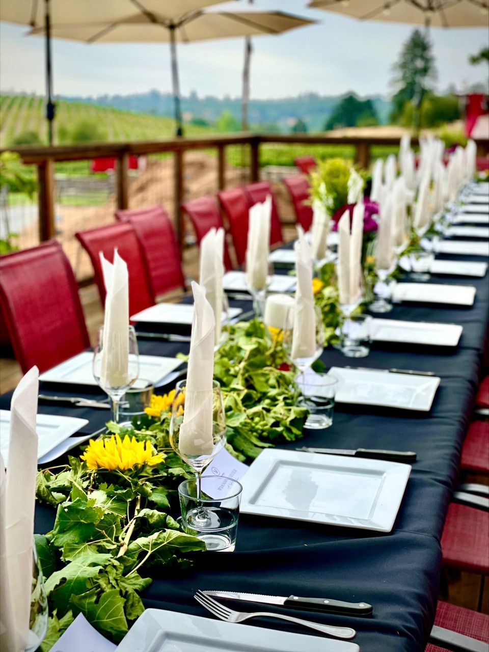 Winemaker Dinner table setup